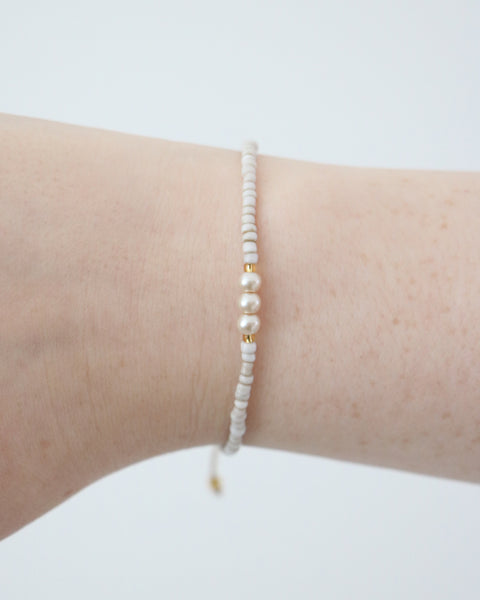 Pearl Beaded Bracelet - Neutral