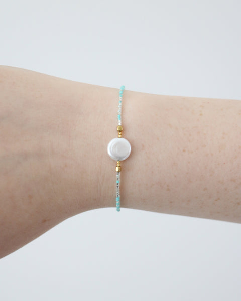 Pearl Beaded Bracelet - Turquoise