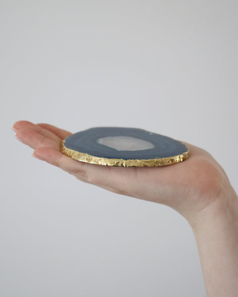 Agate Coaster - Gold Plated