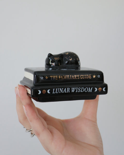 Black Cat Book Stack Oil Burner & Wax Melt Warmer