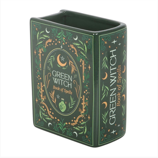Green Witch Book Vase