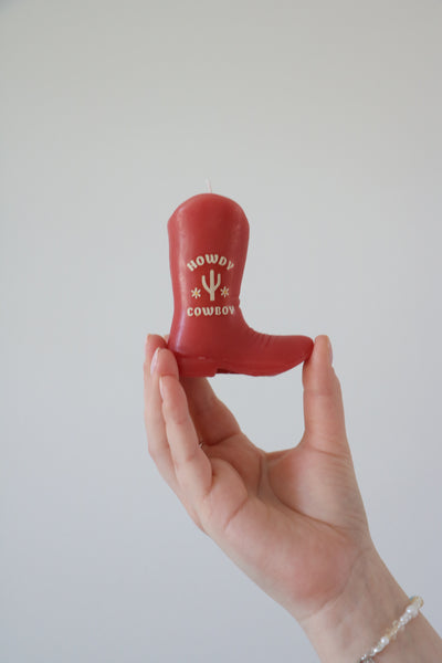 Howdy Cowboy Boot Candle