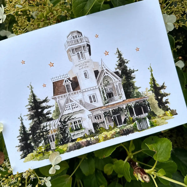 Practical Magic Witchy House - Water Colour Print A4