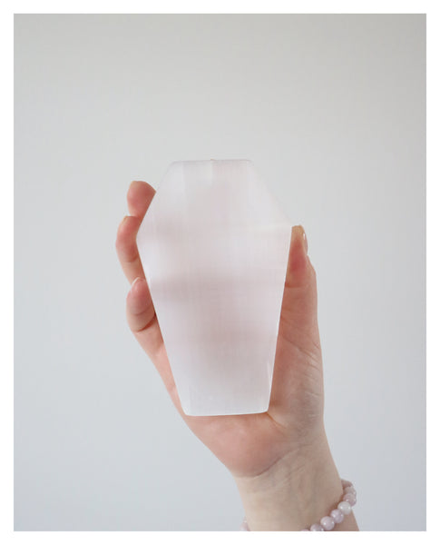 Satin Spar Selenite Coffin Dish