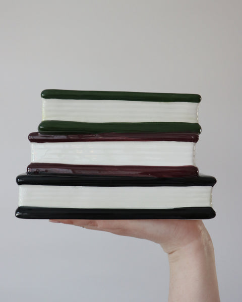 Midnight Pages: Classic Gothic Book Stack Candle