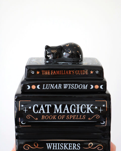 Black Cat Book Stack Oil Burner & Wax Melt Warmer