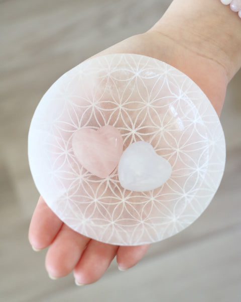 Flower of Life Satin Spar Bowl