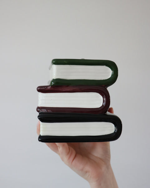 Midnight Pages: Classic Gothic Book Stack Candle
