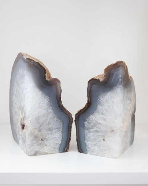 Agate Bookends - Natural