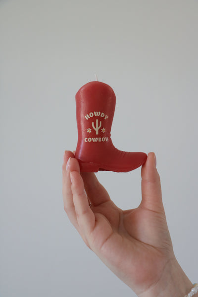 Howdy Cowboy Boot Candle