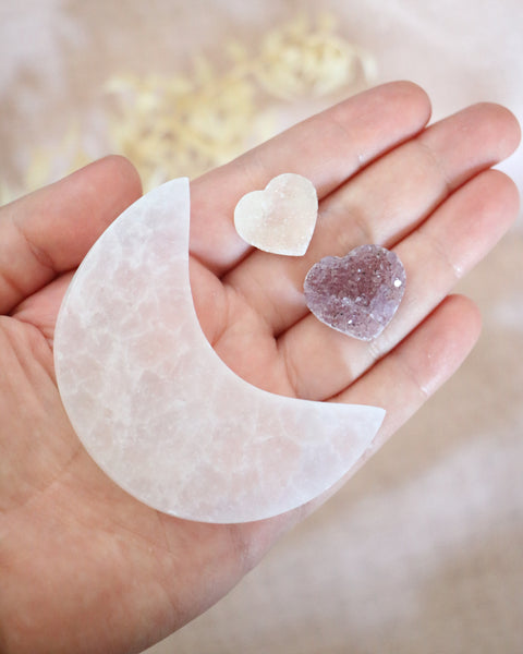 Crystal Moon & Heart Set