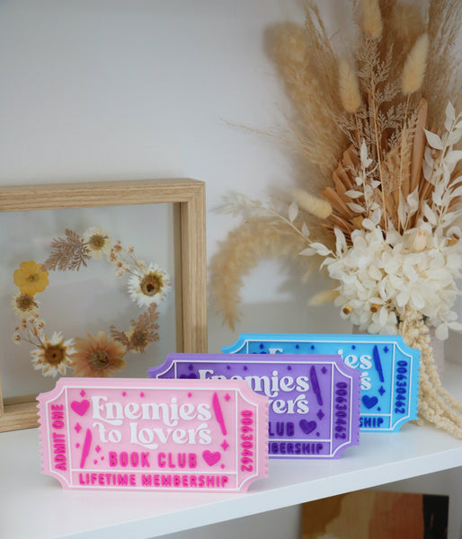 Enemies to Lovers Book Club - Book Shelf Sign