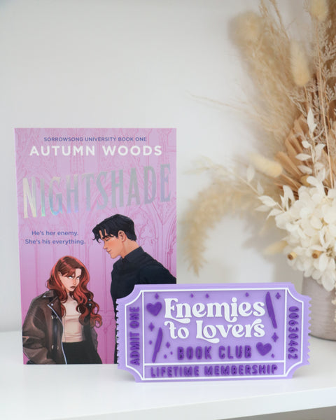 Enemies to Lovers Book Club - Book Shelf Sign