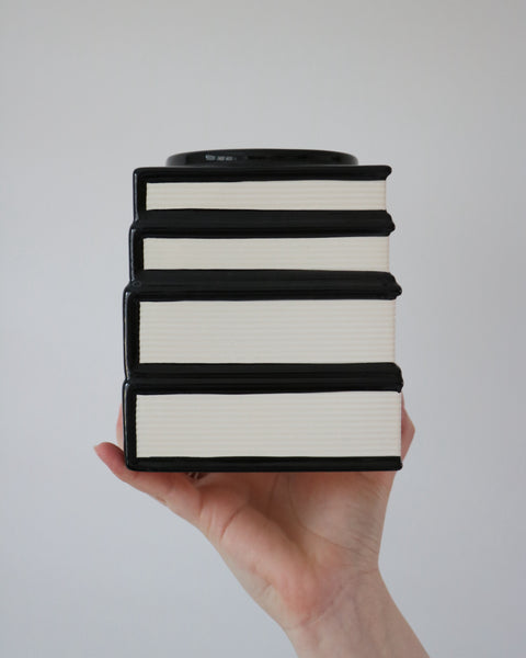 Black Cat Magick Book Stack Vase