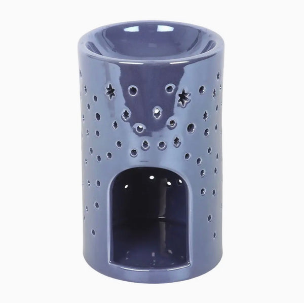 Iridescent Purple Moon Pillar Oil Burner and Wax Warmer