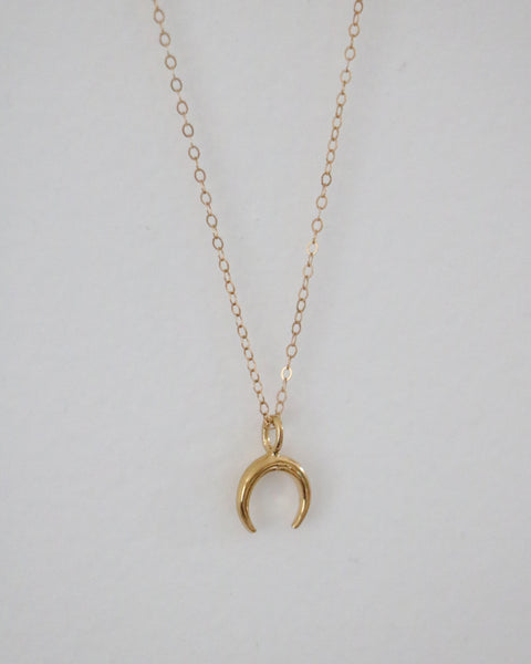 Double Horn Necklace - Gold