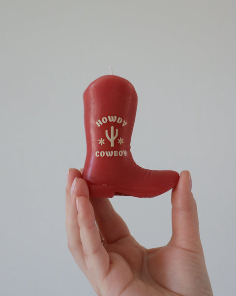 Howdy Cowboy Boot Candle