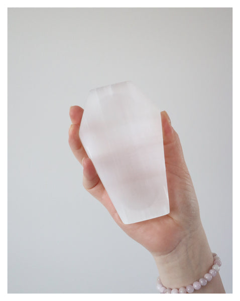 Satin Spar Selenite Coffin Dish