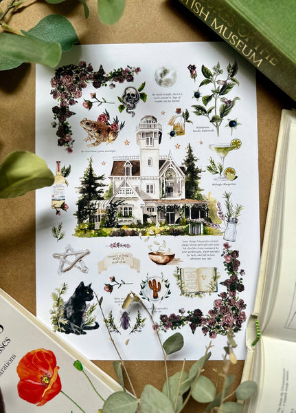 Practical Magic Story - Water Colour Print A5