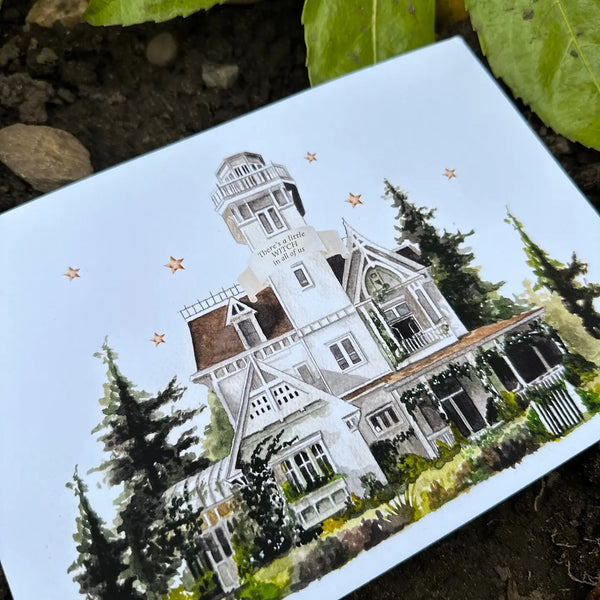 Practical Magic Witchy House - Water Colour Print A4
