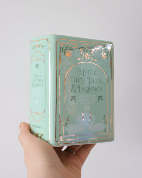 Myths, Fairytales & Legends Sage Green Book Shaped Vase