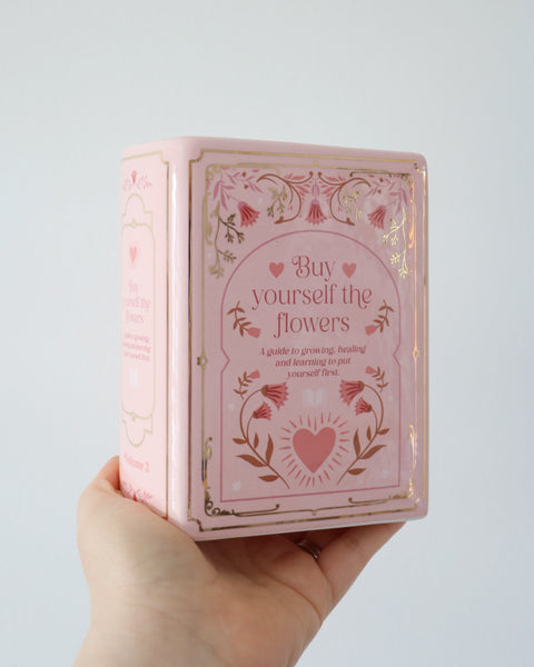 Buy the Flowers - Book Shaped Vase Pink