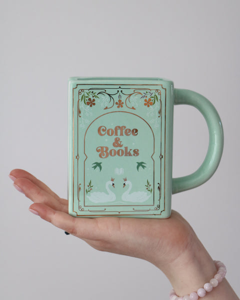 Coffee & Books - Book Mug Green