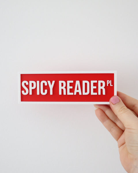 Spicy Reader (Red) - Book Shelf Sign