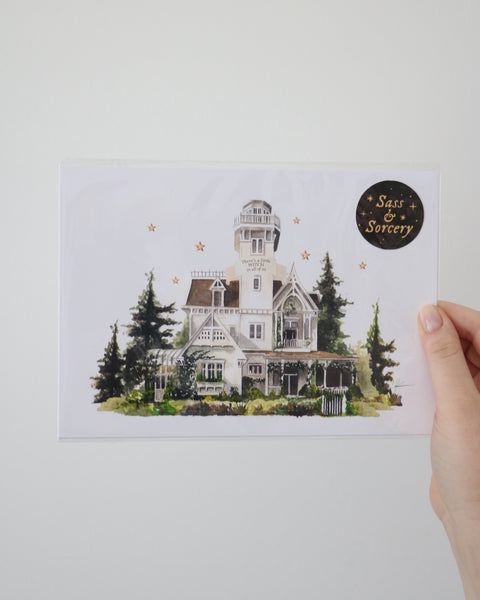 Practical Magic Witchy House - Water Colour Print A5