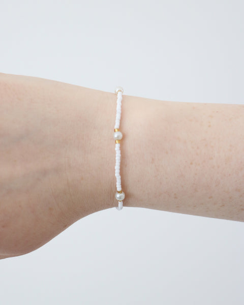Pearl Beaded Bracelet - White