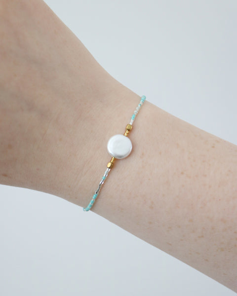 Pearl Beaded Bracelet - Turquoise