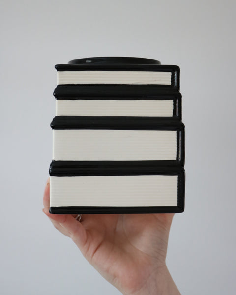 Black Cat Magick Book Stack Vase