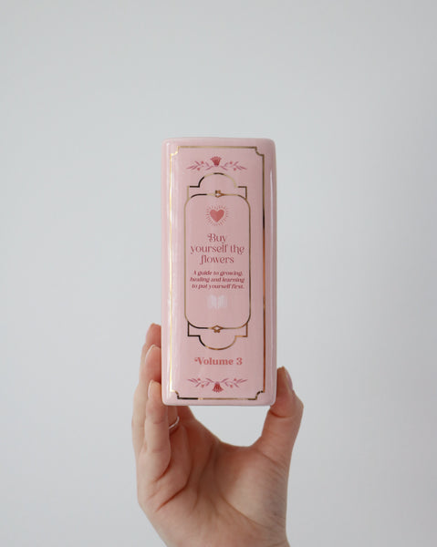 Buy the Flowers - Book Shaped Vase Pink