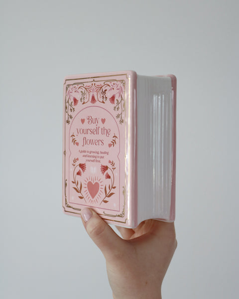 Buy the Flowers - Book Shaped Vase Pink