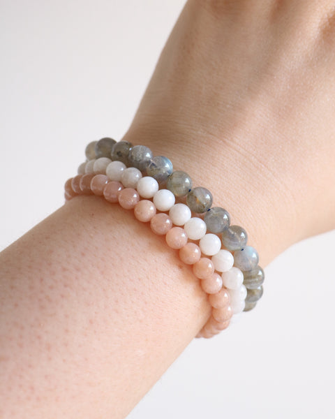 Crystal Bracelets - Labradorite, Moonstone, Peach Moonstone
