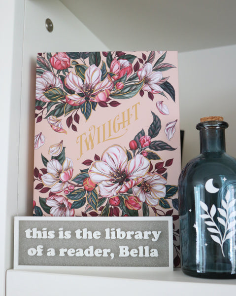 This is the Library of a Reader, Bella - Book Shelf Sign