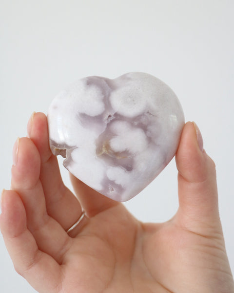 Pink Amethyst Flower Agate Heart I