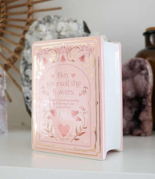 Buy the Flowers - Book Shaped Vase Pink