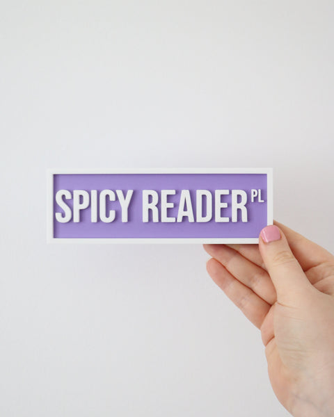 Spicy Reader (Purple) - Book Shelf Sign