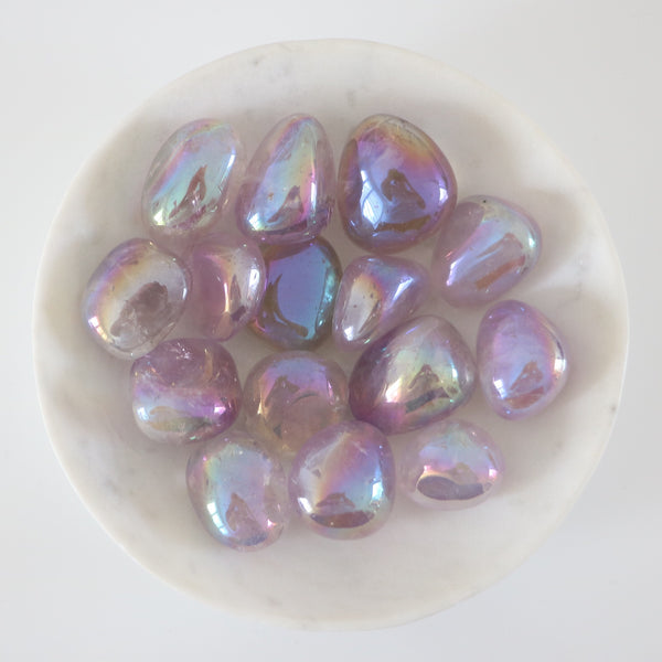 Tumbled Stone - Amethyst Aura Quartz