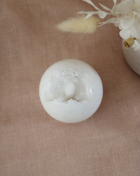 White Agate Druzy Sphere