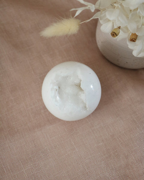 White Agate Druzy Sphere